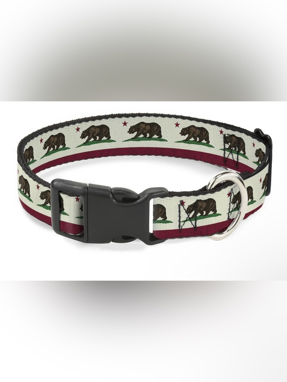 Buckle-Down 8-12" California Flag Bear Collar, Narrow Medium